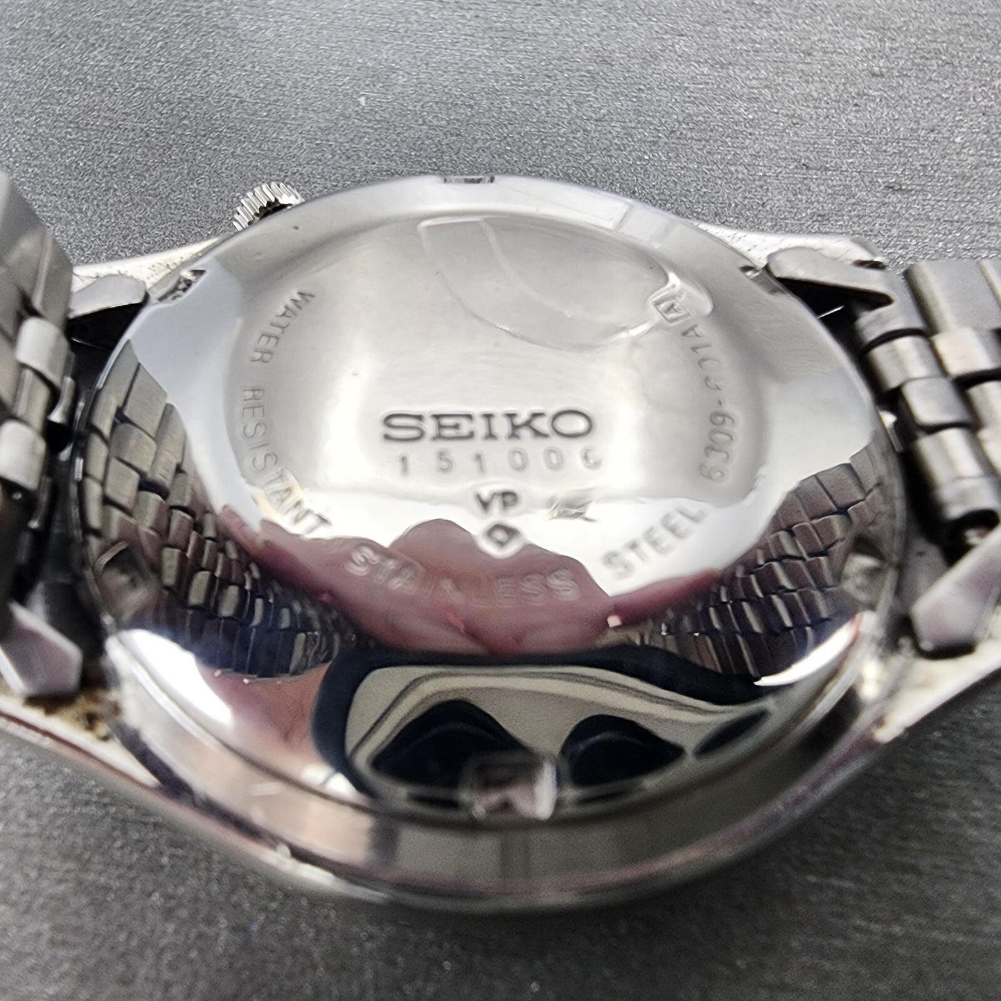 Seiko Automatic Watch Men 38mm Blue Texture Dial Steel Daydate 6309-601A Runs
