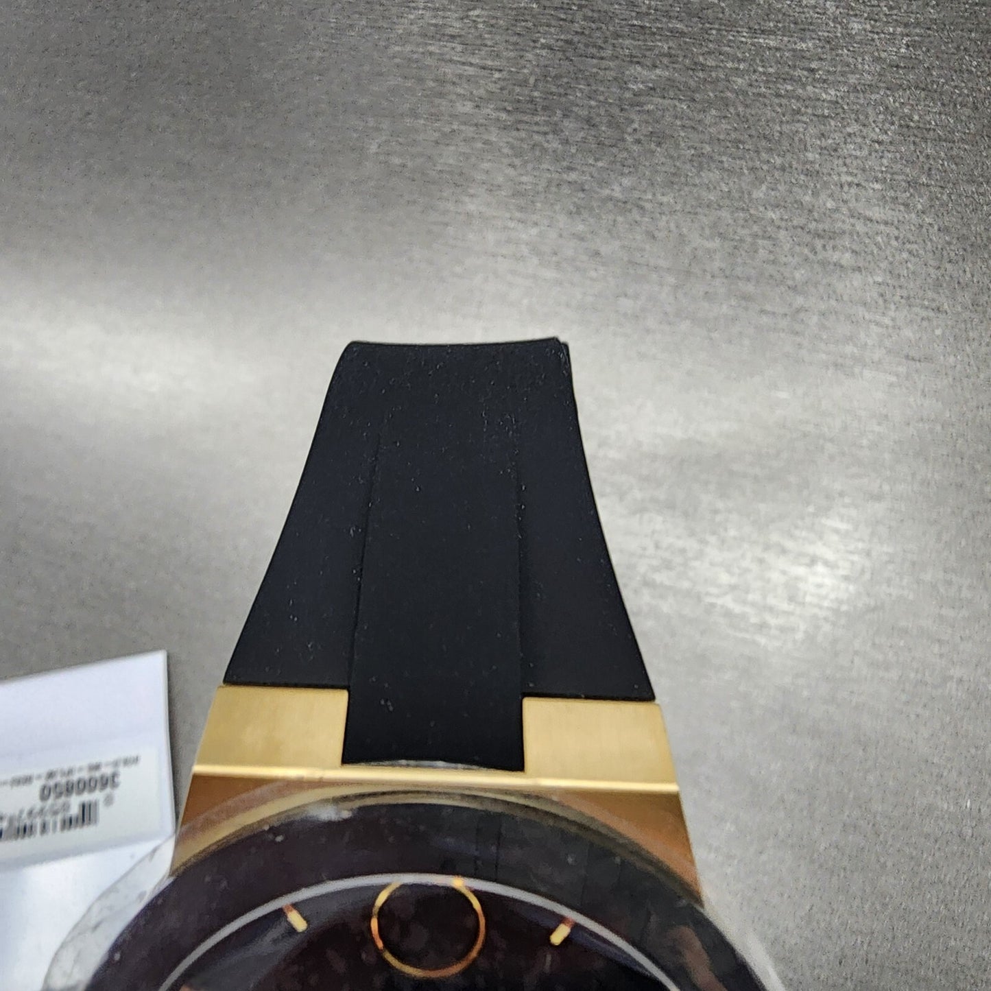 Movado Bold Fusion Watch Men 42mm Black Dial Gold Tone Date Resin Band 3600850