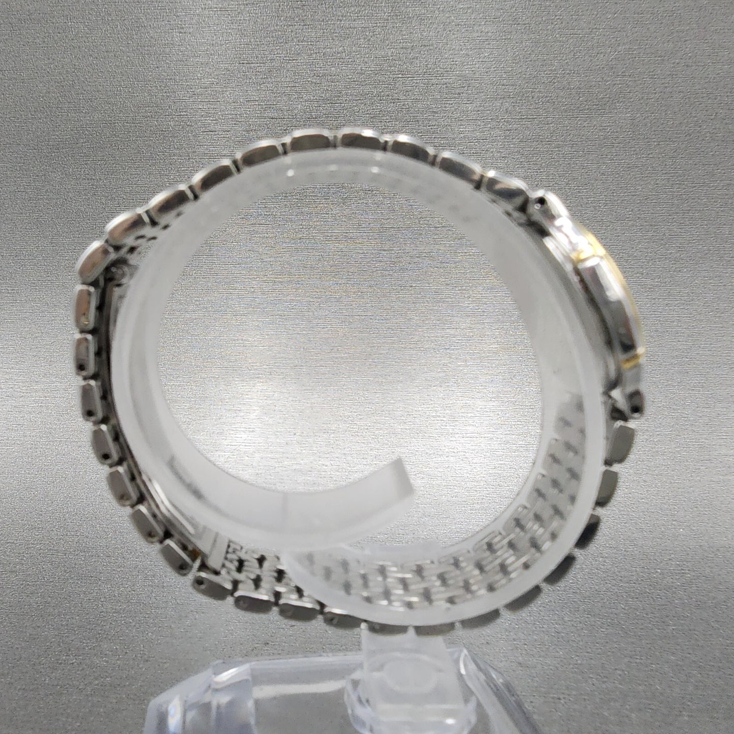 Seiko Exceline Watch Women 24mm Silver Dial Two Tone Round 7320-0410 New Battery