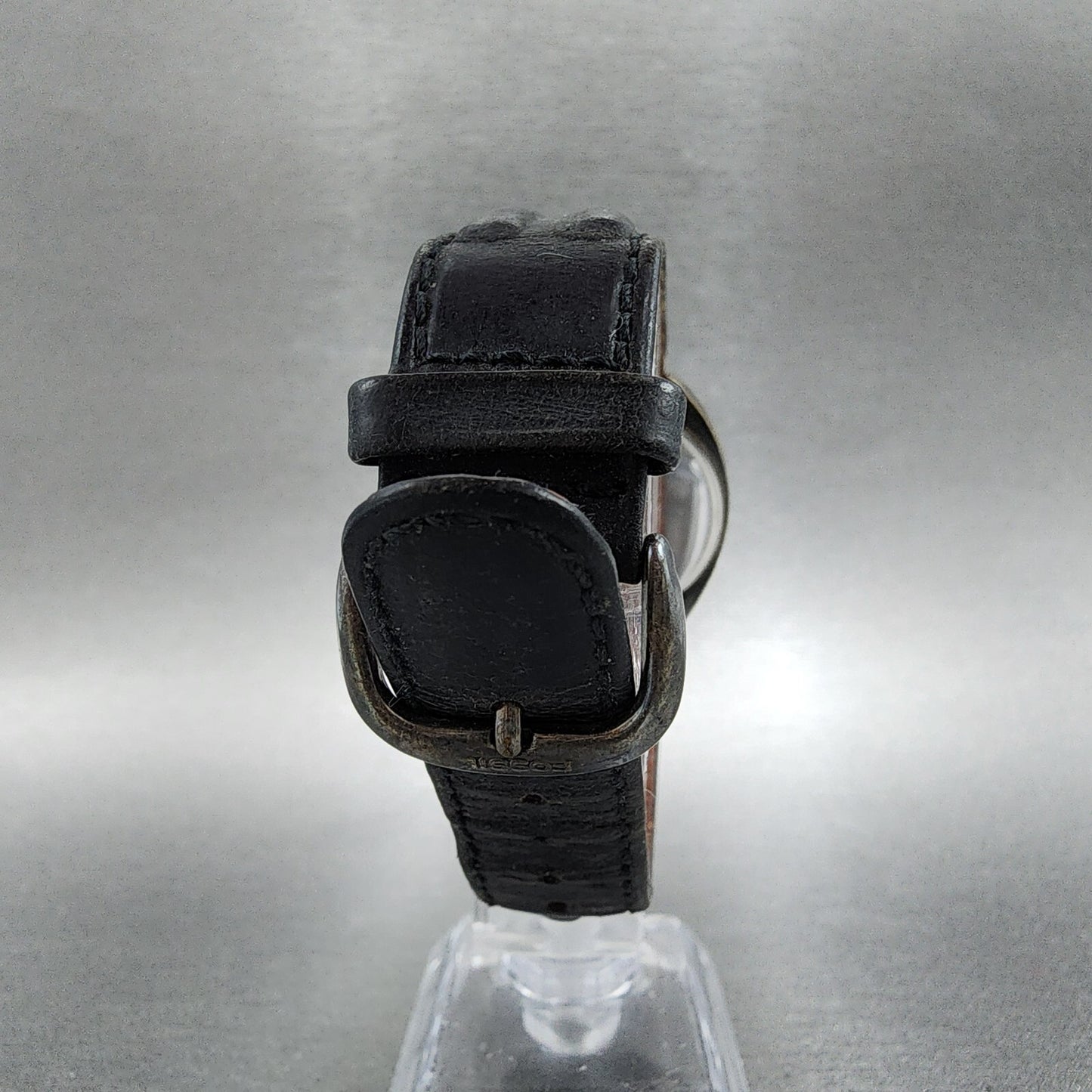 Fossil Watch Men 35mm Black Dial Silver Tone Round VT-2420 New Battery