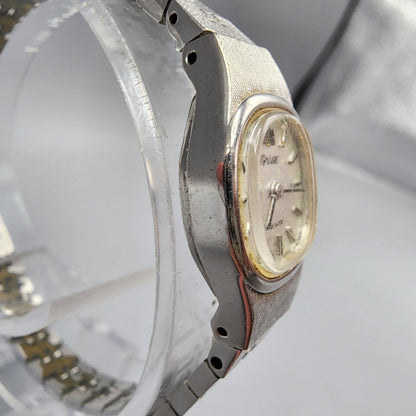 VTG Pulsar Watch Women Silver Tone Silver Dial 16mm Rectangle V230-5340 New Batt
