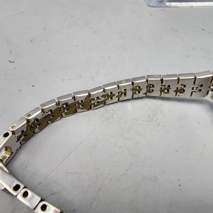 VTG Pulsar Watch Women Silver Tone Silver Dial 16mm Rectangle V230-5340 New Batt