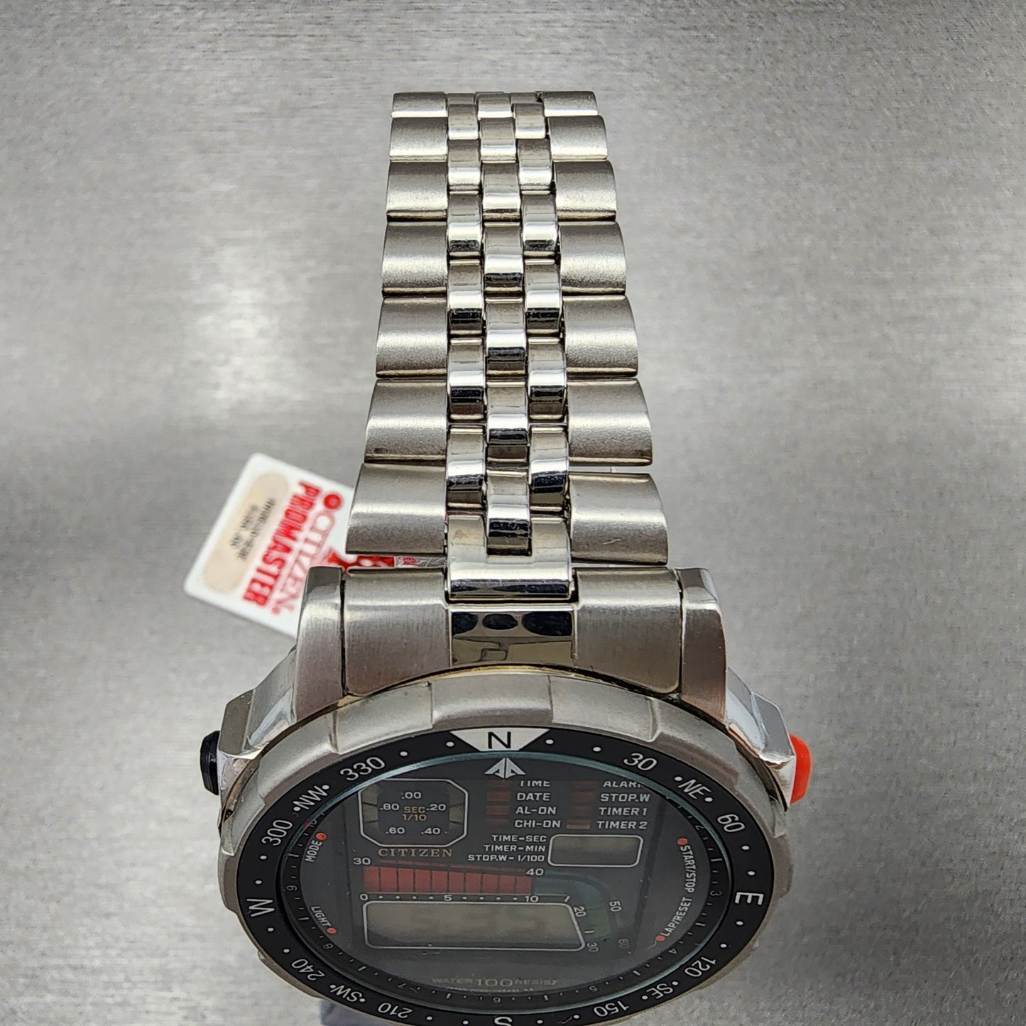 Citizen Windsurfer Watch Men 39mm Digital Stainless Steel D060-086953 Vintage