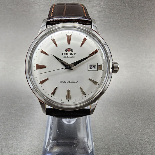 Orient Bambino Gen 2 V1 Watch Men White Dial 41mm Automatic Date Leather Band Round