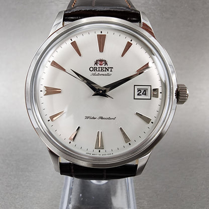 Orient Bambino Gen 2 V1 Watch Men White Dial 41mm Automatic Date Leather Band Round