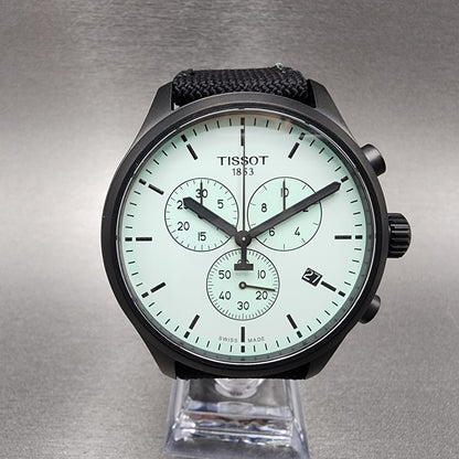 Tissot Chrono XL Watch Men 45mm Mint Green Dial Black PVD Case Date T116.617.37.091.00