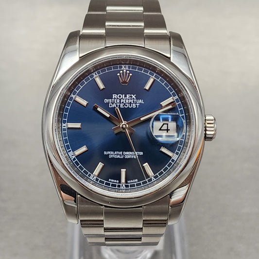 Rolex Datejust 36 116200 Blue Dial Steel Automatic Roulette Date 2010