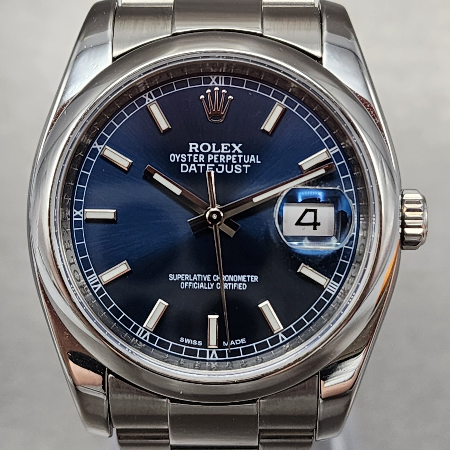 Rolex Datejust 36 116200 Blue Dial Steel Automatic Roulette Date 2010