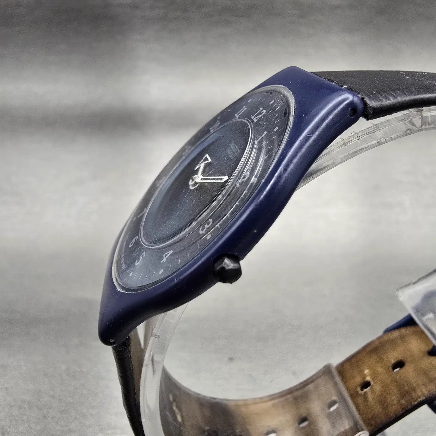 Swatch Skin Thinsider Watch Men Blue Dial Blue Case Round SFN102 New Battery2