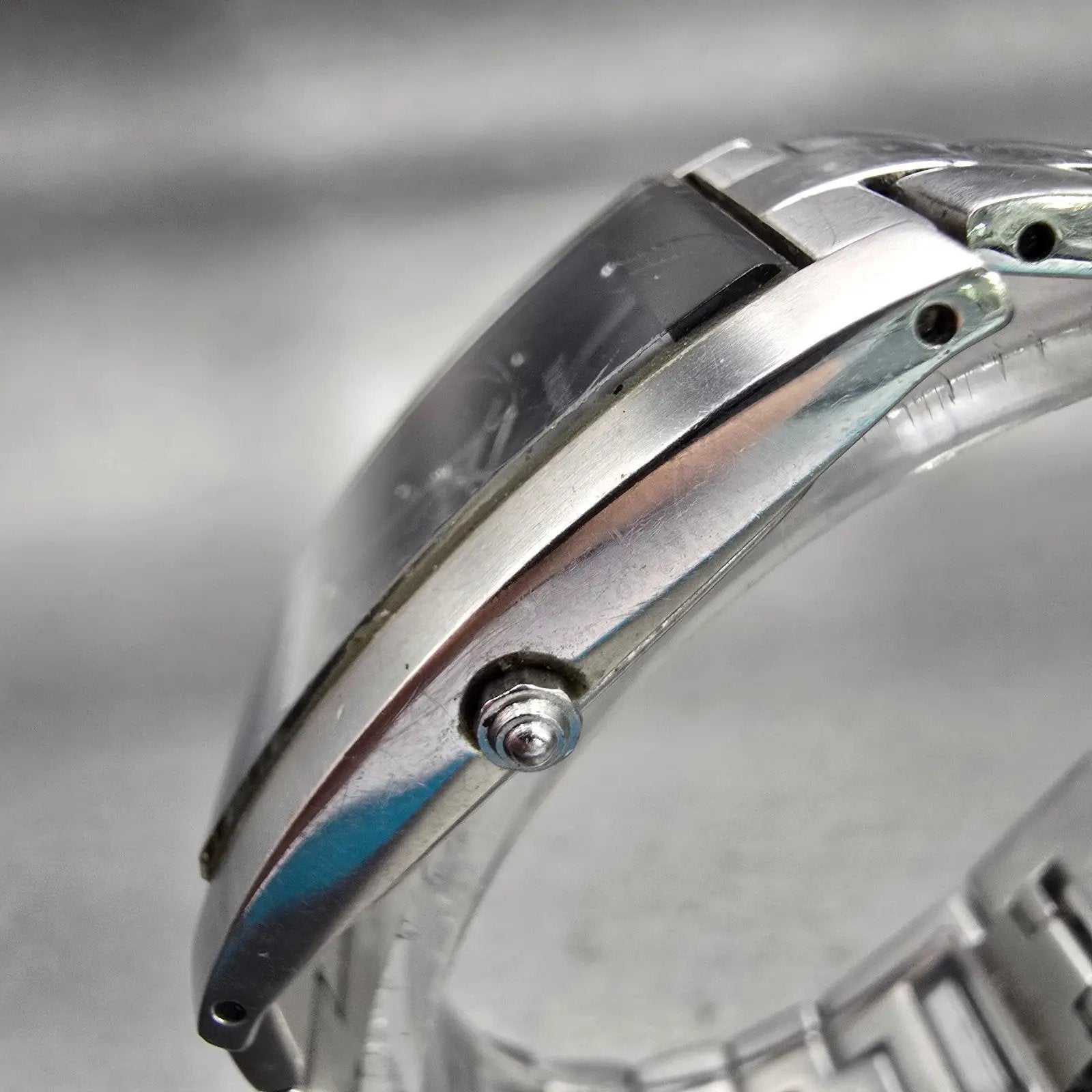 Bulova Watch Men 24mm Black Dial Silver Tone Date Rectangle New Battery Vintage2