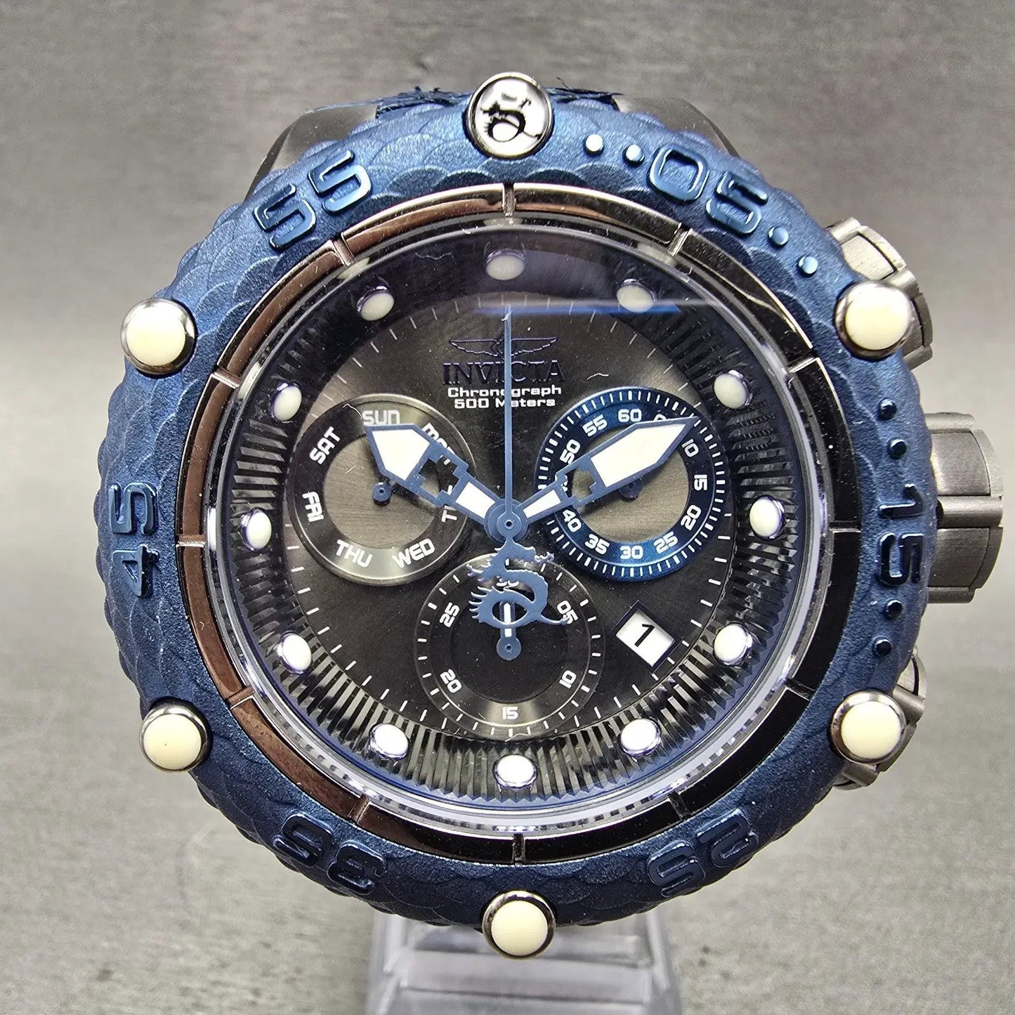 Invicta Sub Aqua Chronograph Watch Men 51mm Black Dial Black Tone 25069 New Batt0
