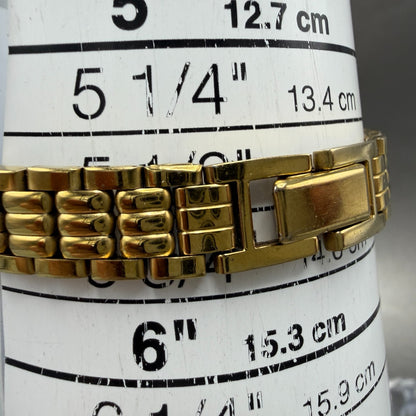 Seiko tank Watch Women 12mm Champagne Dial Gold Tone 2e20-6389 New Battery GY710