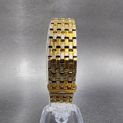 Wittnauer Ovation Tank Watch Women 19mm White Dial Gold Tone Rectangle New Batt7