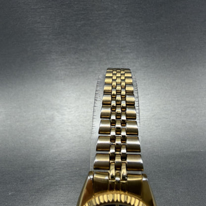 Seiko Watch Women 24mm Black Tone Gold Tone Daydate Round 7N83-0041 New Battery4