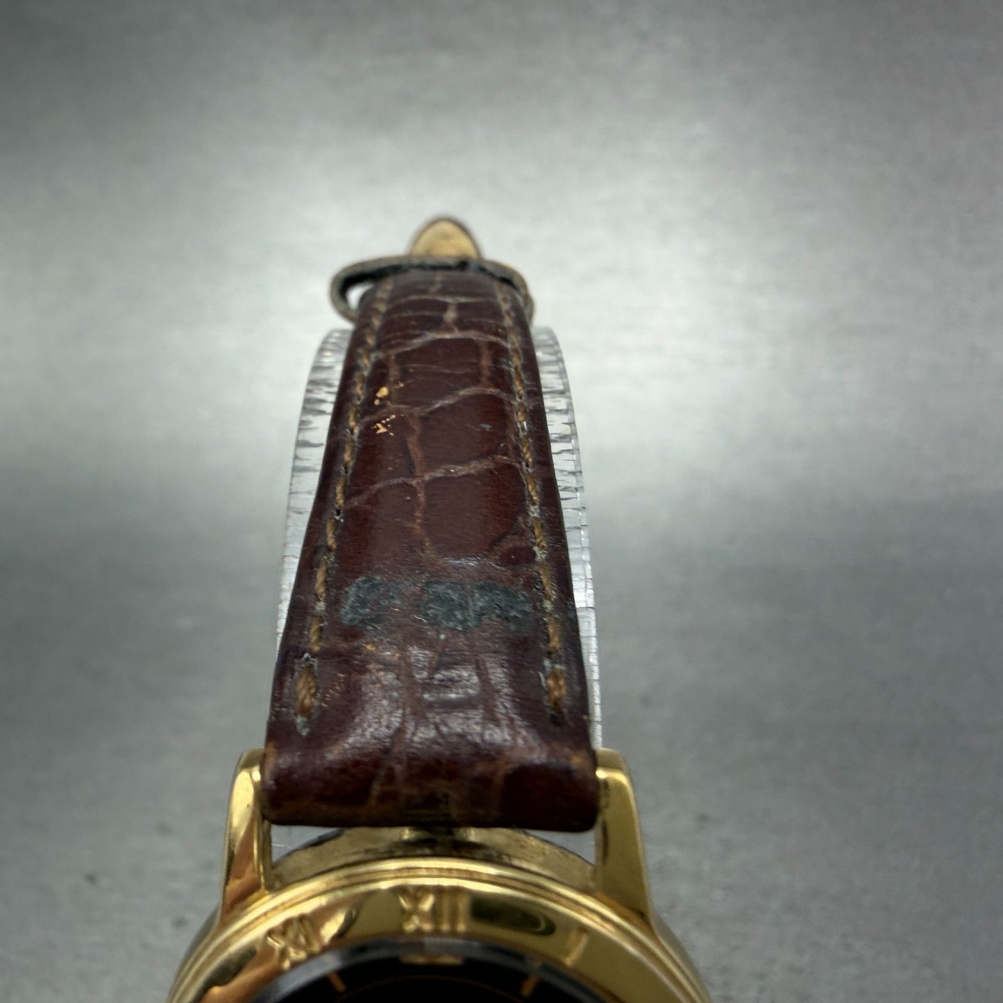 Citizen Watch Women 24mm Black Dial Gold Tone Date 1012-K13131 New Battery 564