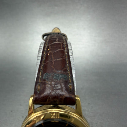 Citizen Watch Women 24mm Black Dial Gold Tone Date 1012-K13131 New Battery 564