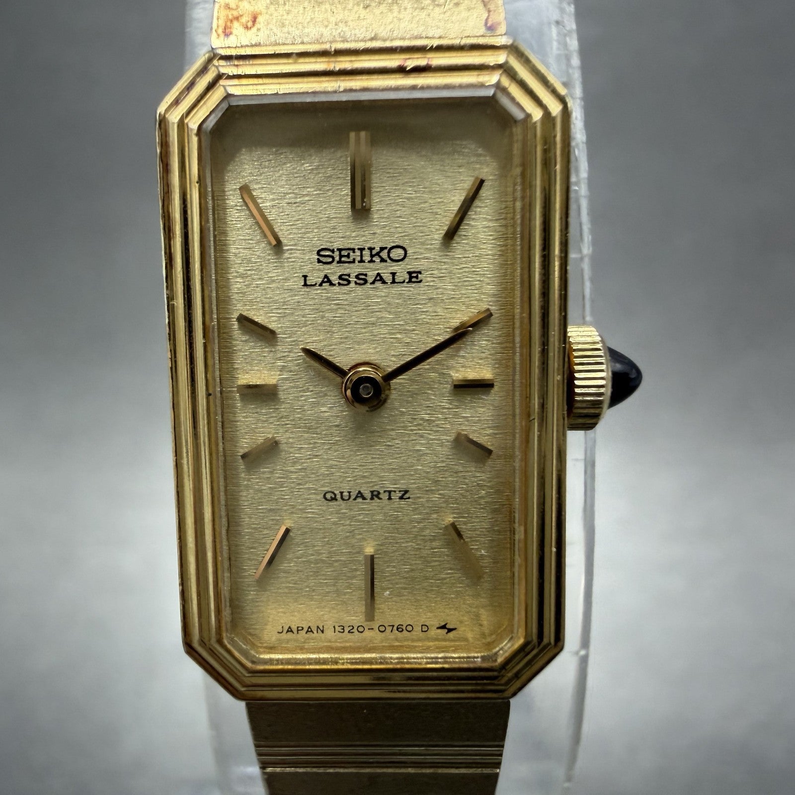 Seiko Lassale Watch Women 13mm Gold Dial Gold Tone Octagon 1320-5609 New Battery1