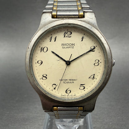 Ricoh Watch Unisex 32mm Cream Dial Two Tone Round 272055 New Battery0