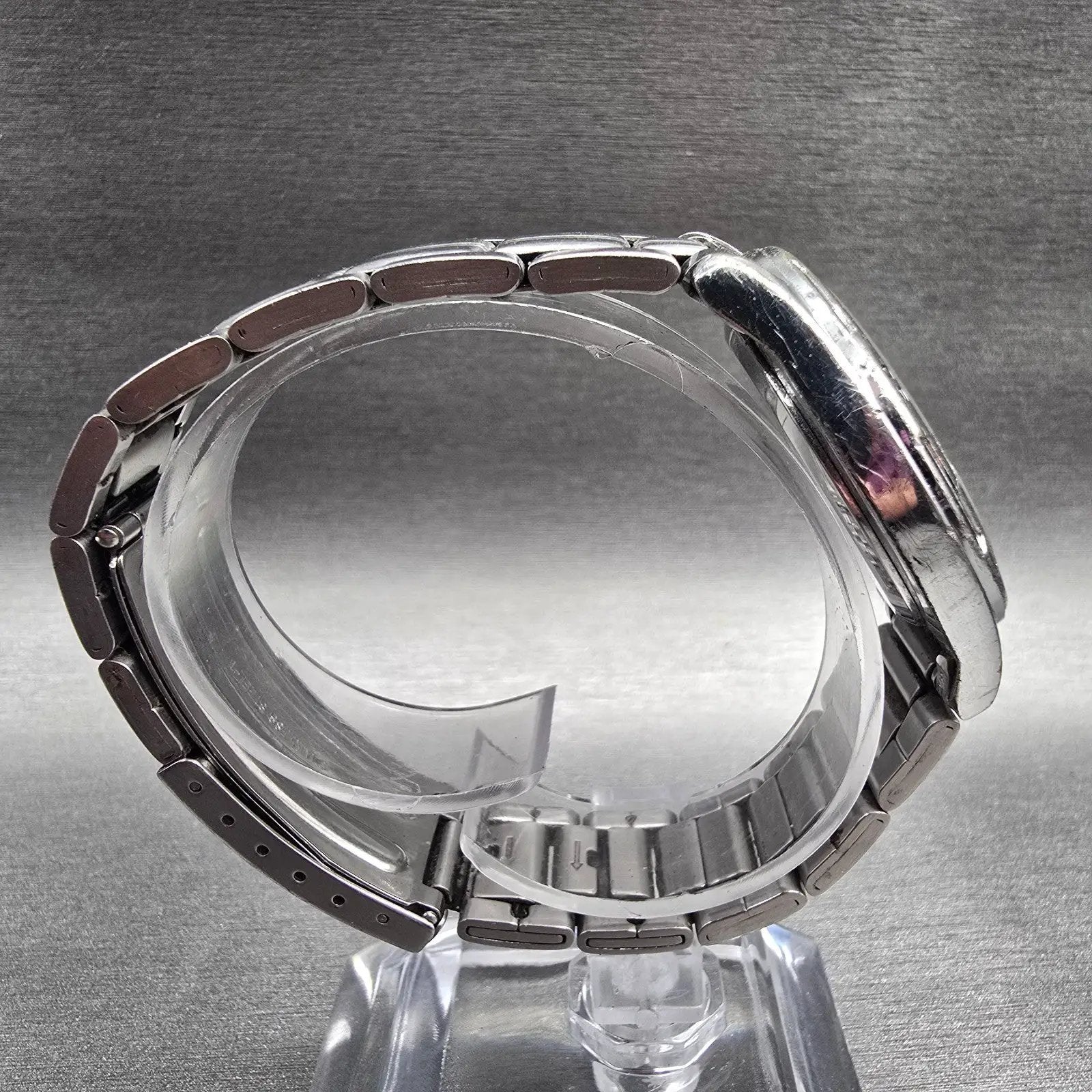 Seiko Alba Watch Men 36mm White Dial Silver Tone Round V501-0DA0 New Battery D8