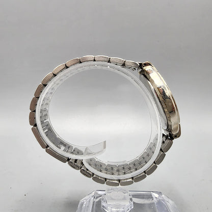 VTG Seiko Watch Women 32mm Gray Dial Silver Tone Round V701-2B50 New Battery