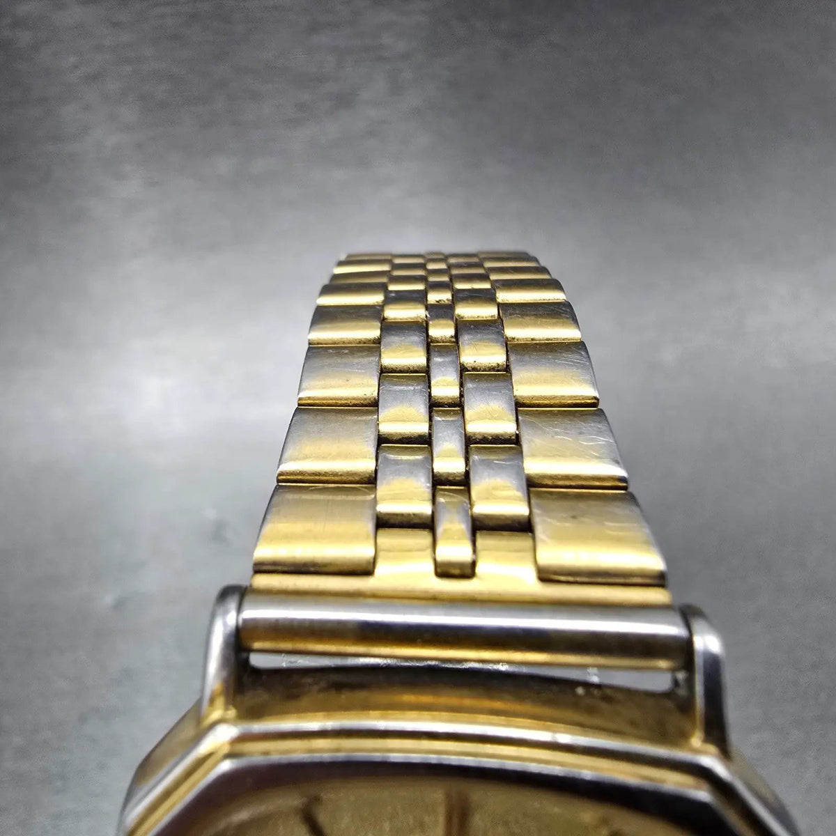 Seiko Tank Watch Men 30mm Champagne Dial Gold Tone Octagon 6431-5030 PARTS5