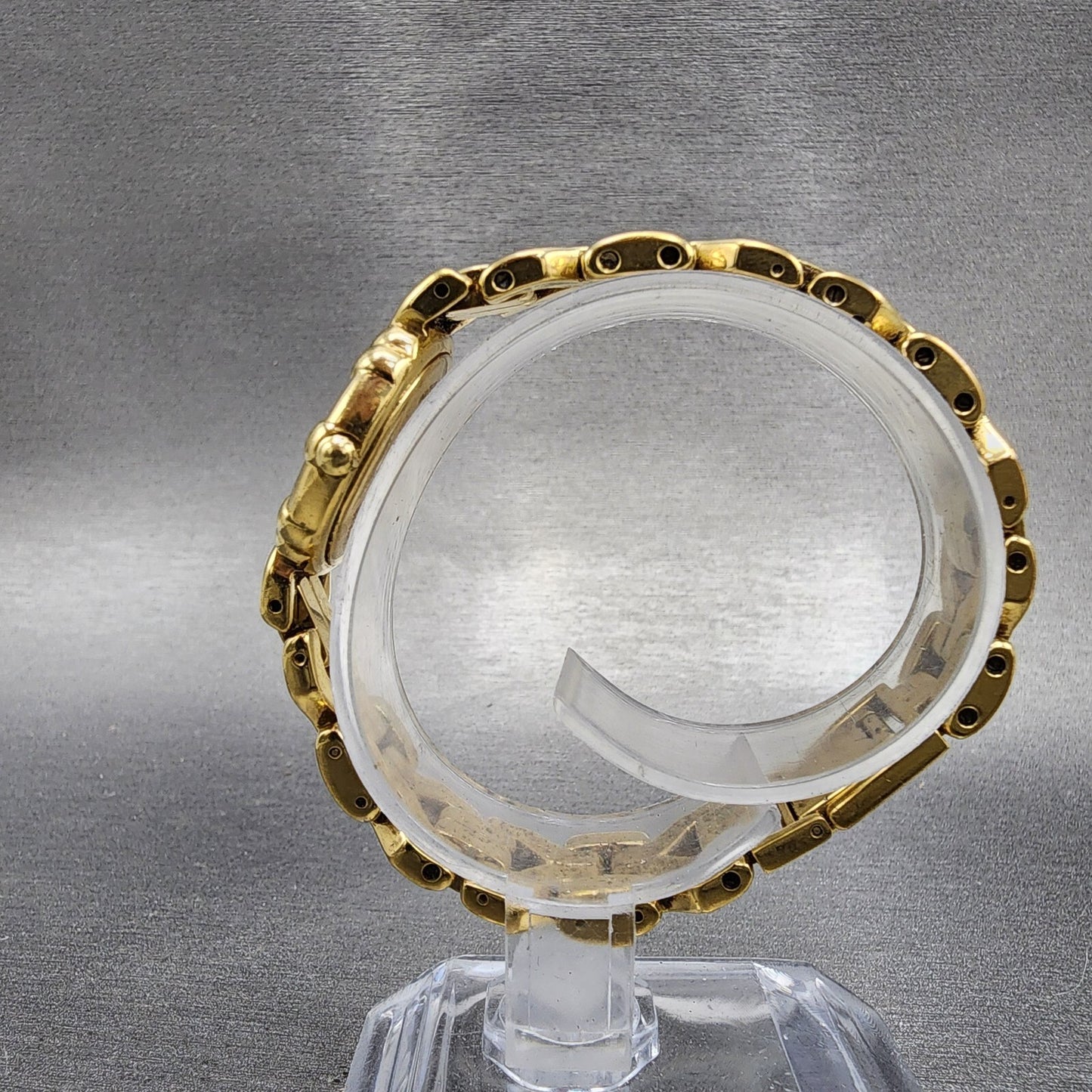 Raymond Weil Watch Women 24mm Black Dial Gold Plated Round 3747 New Battery6