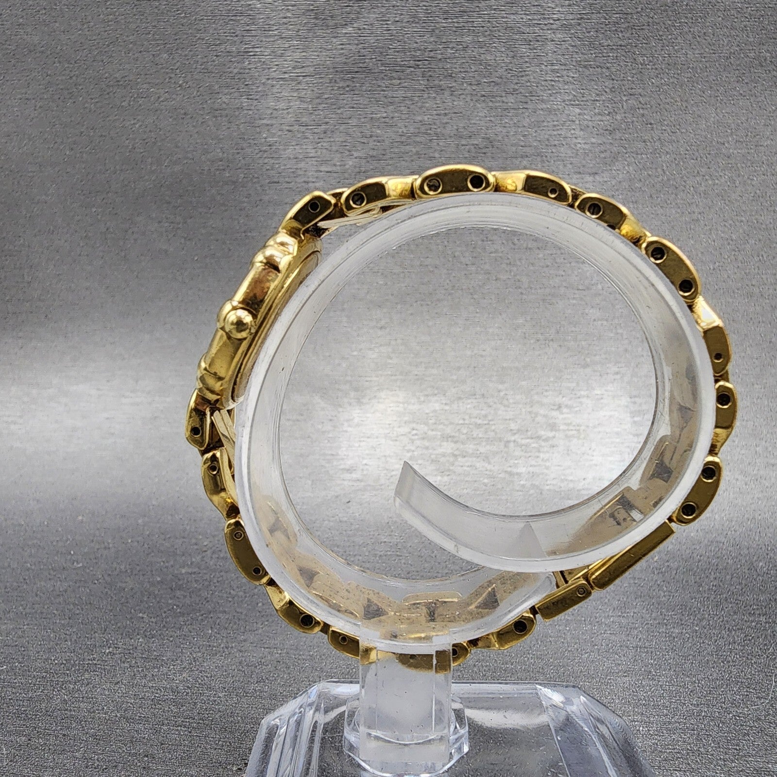Raymond Weil Watch Women 24mm Black Dial Gold Plated Round 3747 New Battery6