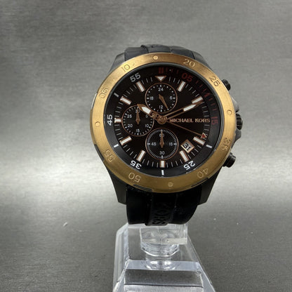 Michael Kors Walsh Chronograph Watch Men 44mm Black Dial Black Tone Date MK85686
