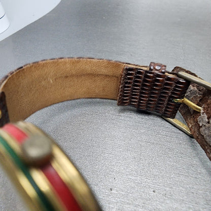 Gucci 2000M Watch Men 30mm Cream Dial Gold Plated Round Vintage PARTS13