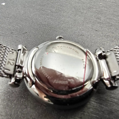 Fossil Watch Women 28mm MOP Dial Silver Tone Round ES5083 New Battery9