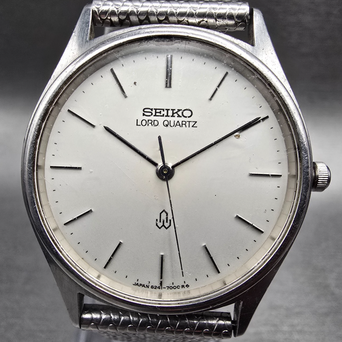Seiko Lord Quartz Watch Men 33mm White Dial Silver Round 8241-7000 New Battery1