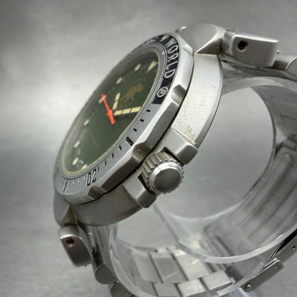 Hunting World Sportabout Dive Watch Men 41mm Green Dial Steel Date Round NewBat2