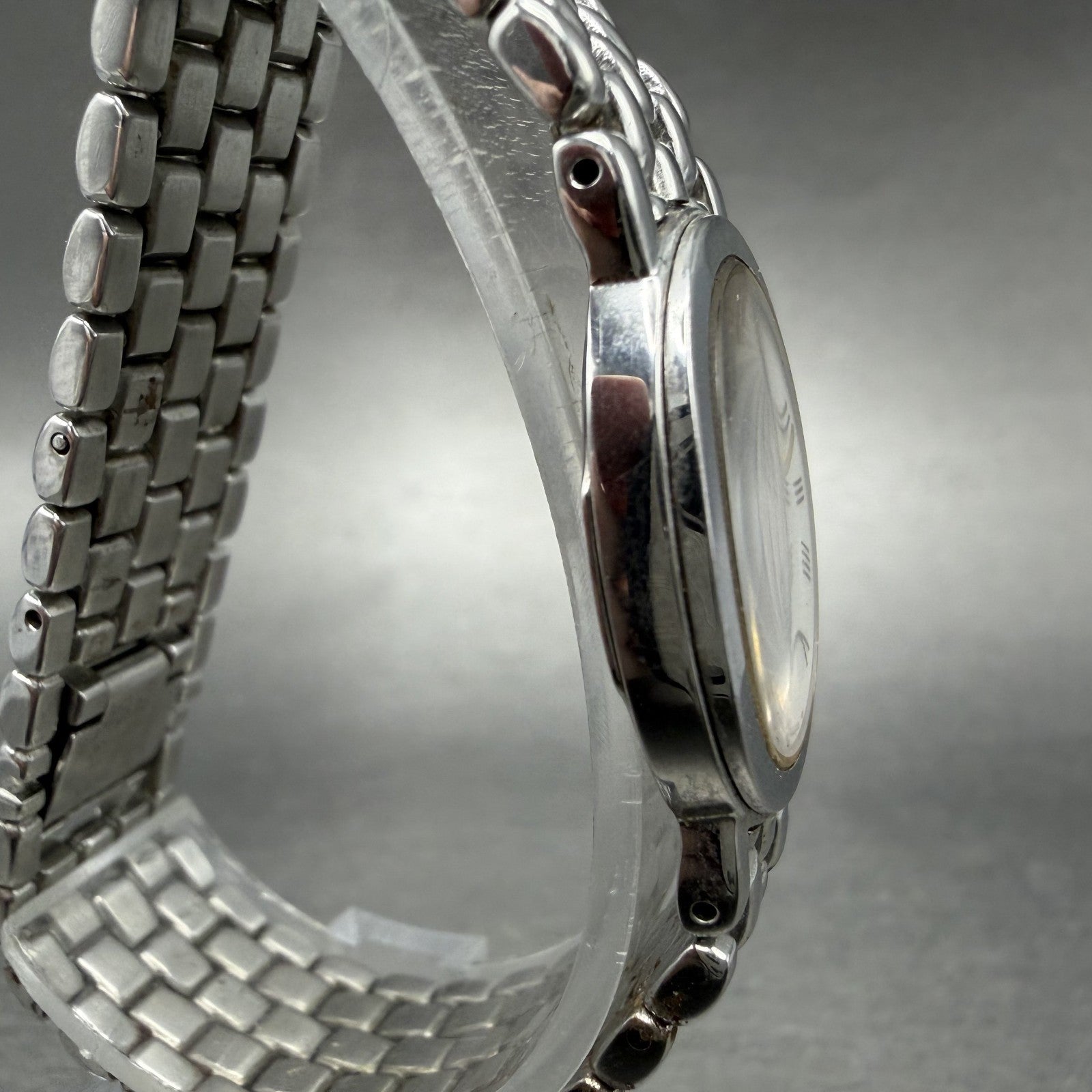 Seiko Exceline Watch Women White Dial Silver Tone Oval 2N20-5020 New Battery3