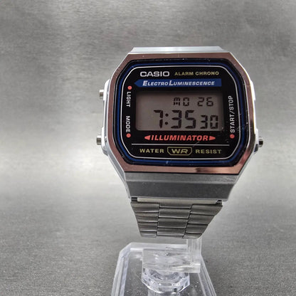 Casio A168 Illuminator Watch Men 36mm Digital Steel Alarm Chronograph New Batt J5