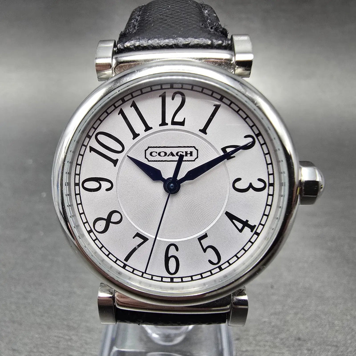 Coach Madison Watch Women 32mm White Dial Silver Date Round Leather New Batt0