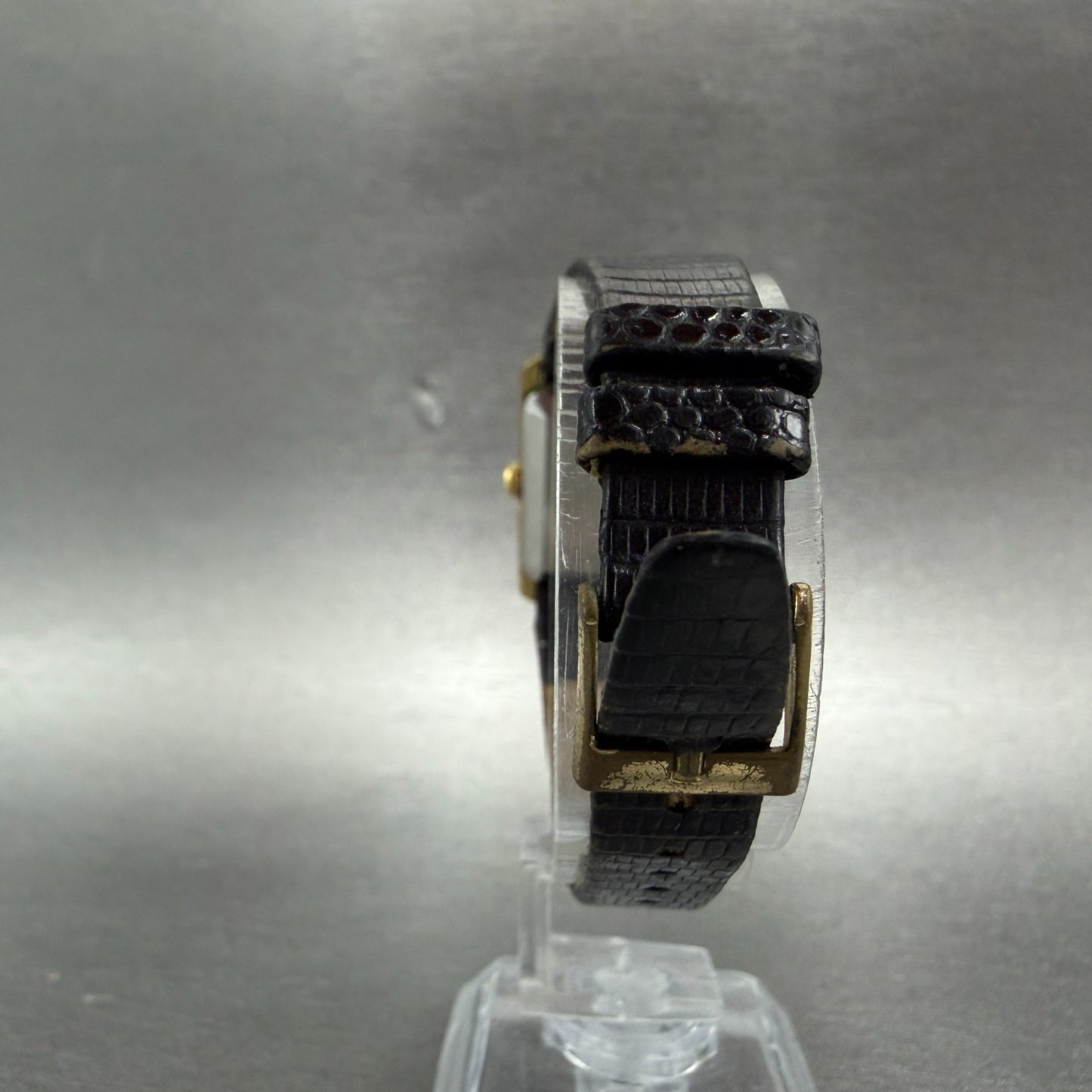 Seiko Tank Watch Women 20mm White Dial Gold Tone Rectangle 4700-5099 PARTS8