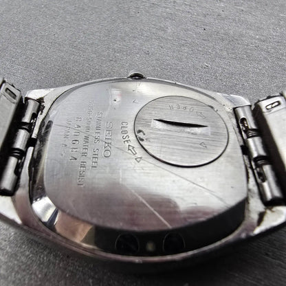 Seiko King Quartz Watch Men 34mm White Dial Silver Daydate 5856-5010 PARTS10