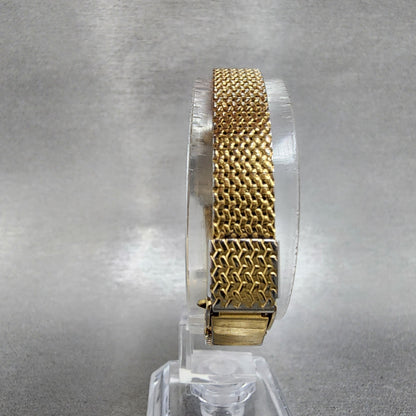 Seiko Watch Women 19mm Champagne Dial Gold Tone Rectangle 54215060 New Batt7