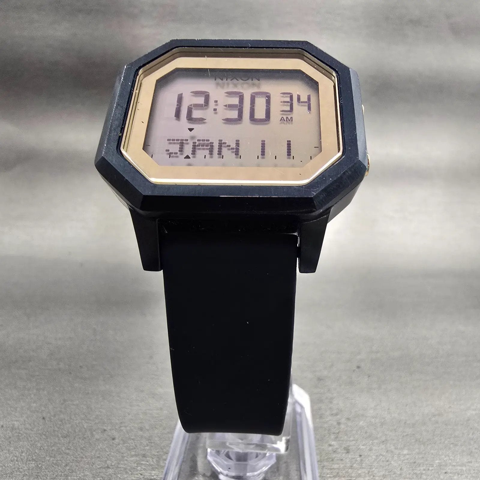 Nixon The Siren SS Digital Watch Men 36mm Blue Gold Tide Chrono Timer New Batt5