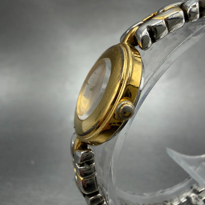 Seiko Watch Women 20mm Silver Dial Gold Tone Round 1N00-1C70 New Battery Vintage2