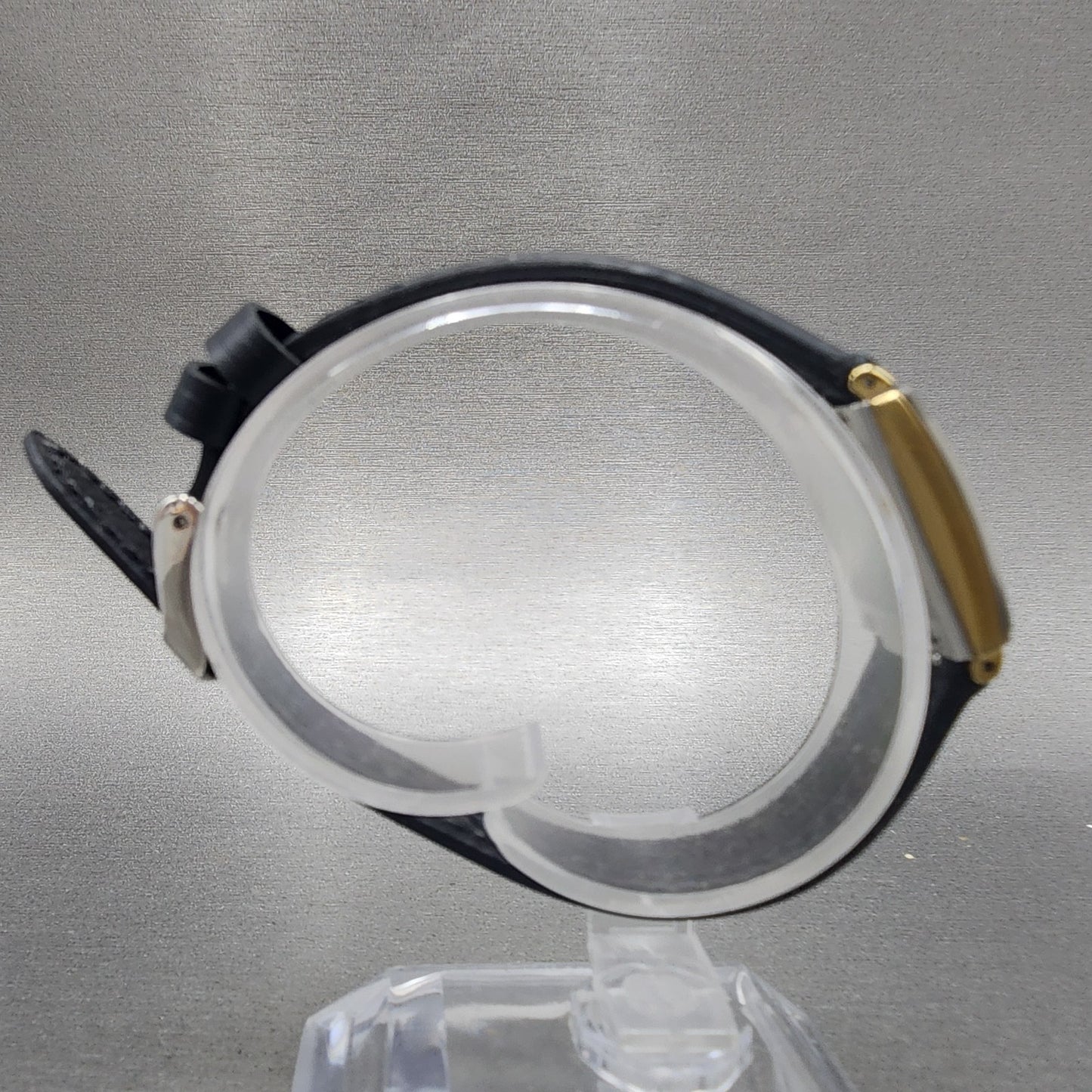 Rado Jubile Tank Watch Women 18mm Black Dial Gold Tone 153.3602.2 New Battery8