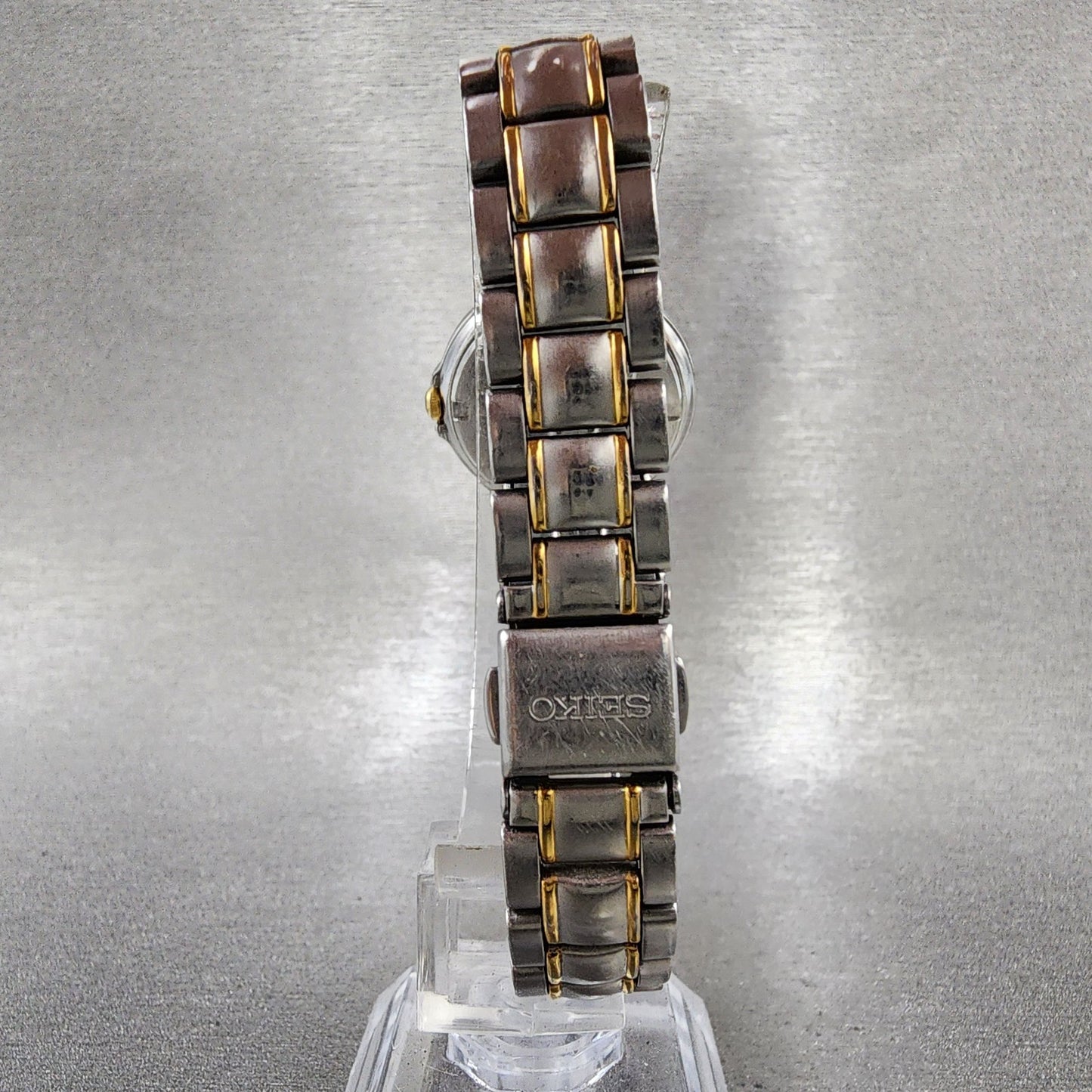 Seiko Watch Women 26mm Champagne Dial Two Tone Date 7n820419 New Battery7
