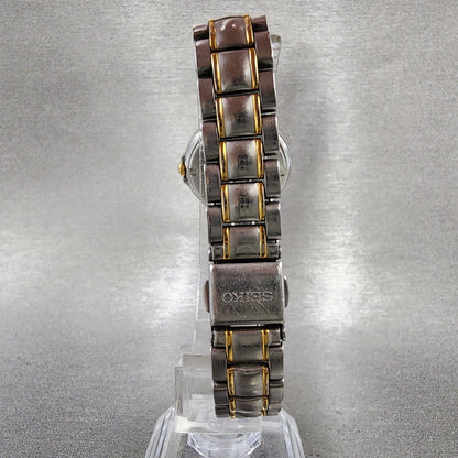 Seiko Watch Women 26mm Champagne Dial Two Tone Date 7n820419 New Battery7