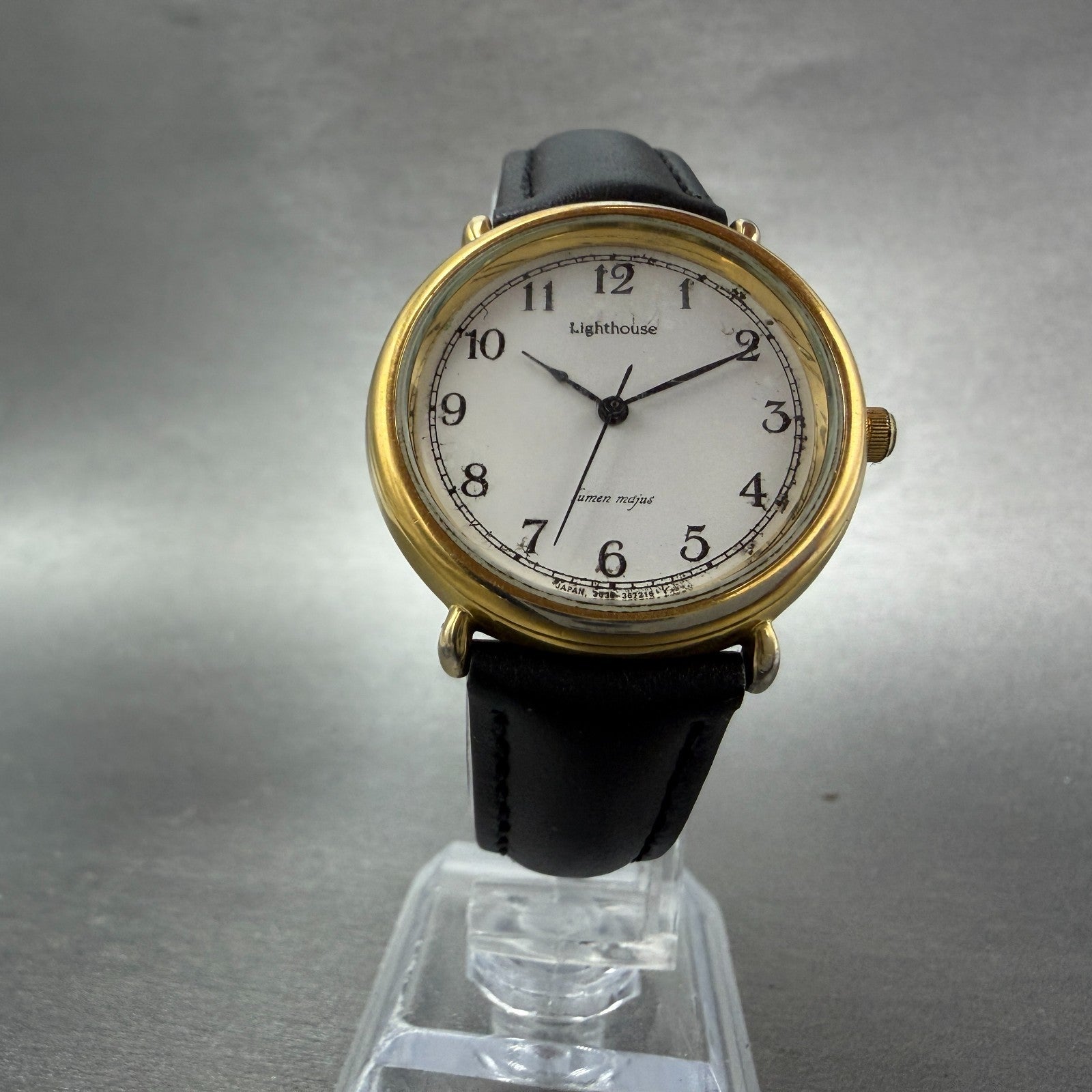 Citizen Lighthouse Watch Unisex 32mm White Dial Gold Round 3630-363086 New Bat5
