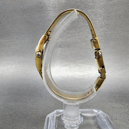 Seiko Watch Women 17mm Champagne Dial Gold Tone Round 54210039 New Battery6