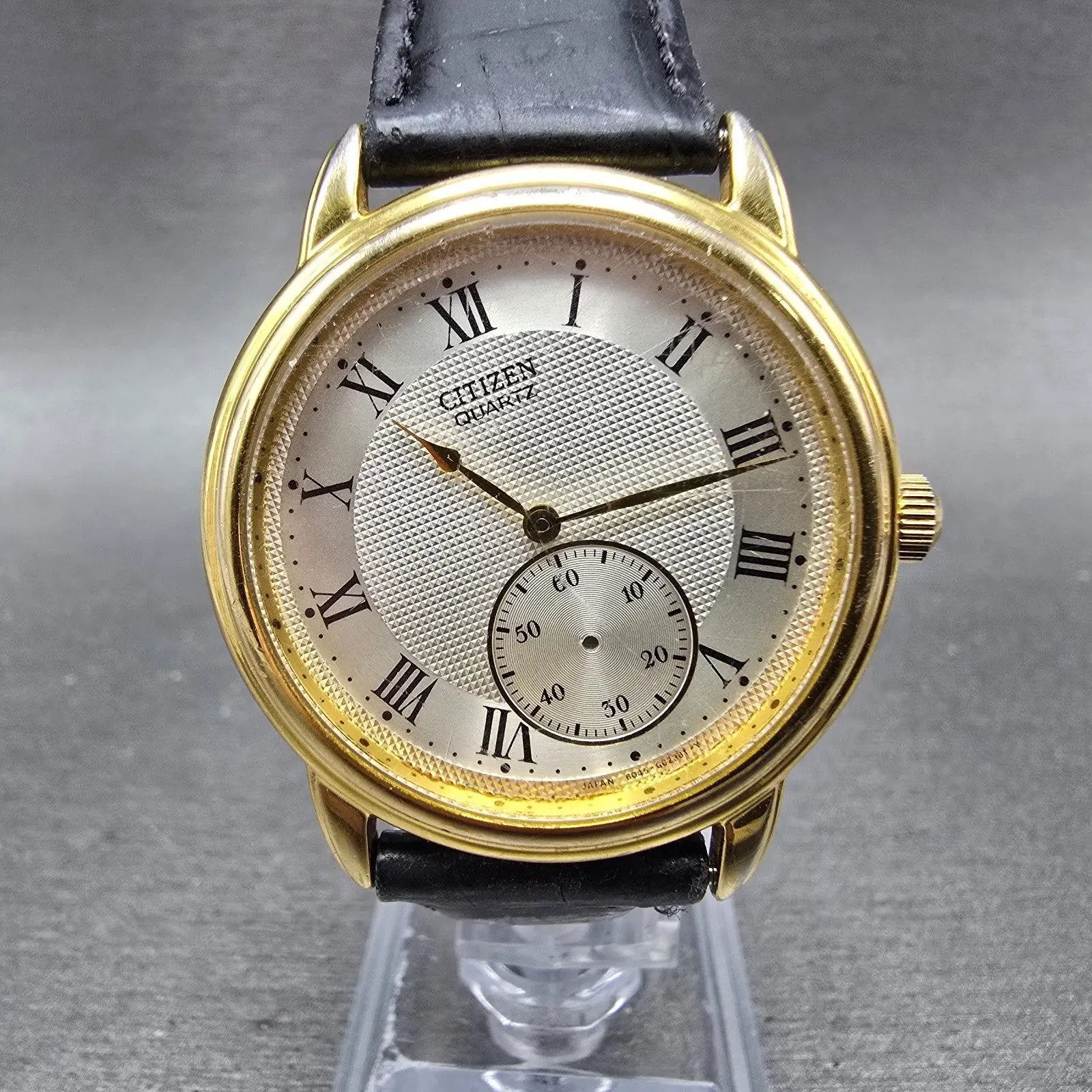 Citizen Watch Men 36mm Silver Dial Gold Tone Round READ!!!! 6045-G13648 New Batt0