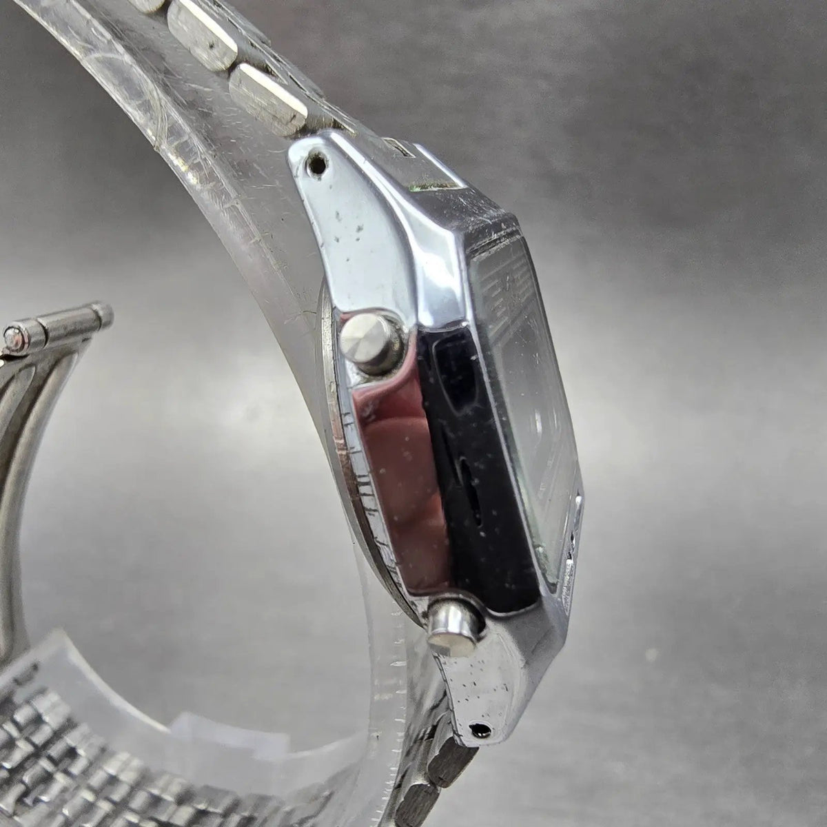 Seiko ALBA Digital Watch Women 24mm Digital Silver Timer Alarm Octagon New Batt3