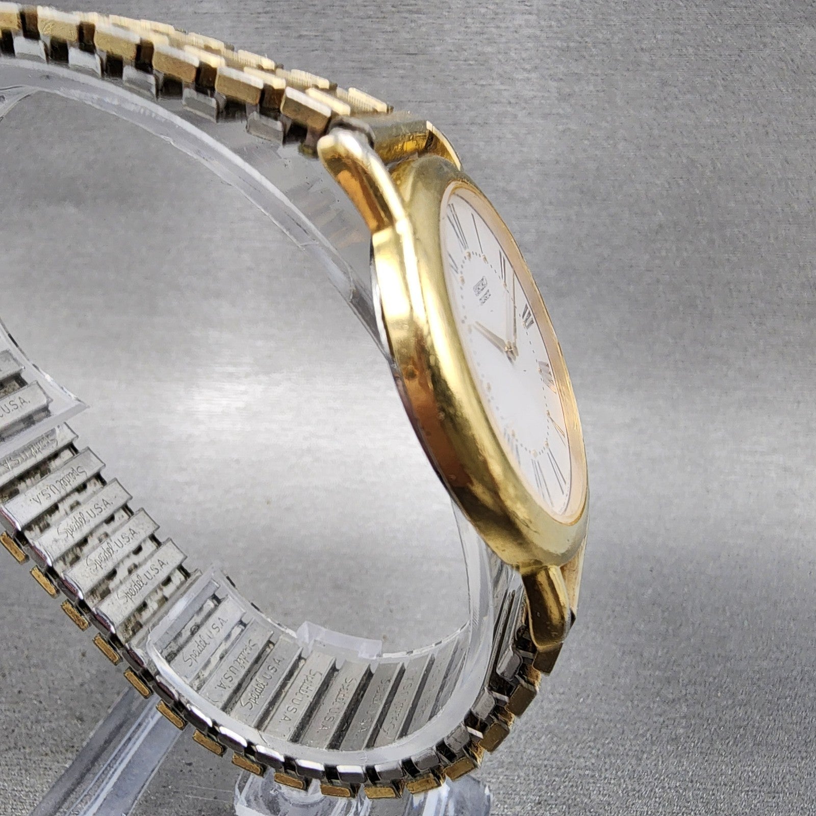 Seiko Watch Men 34mm White Dial Gold Tone Round Vintage 2K000039 New Battery3