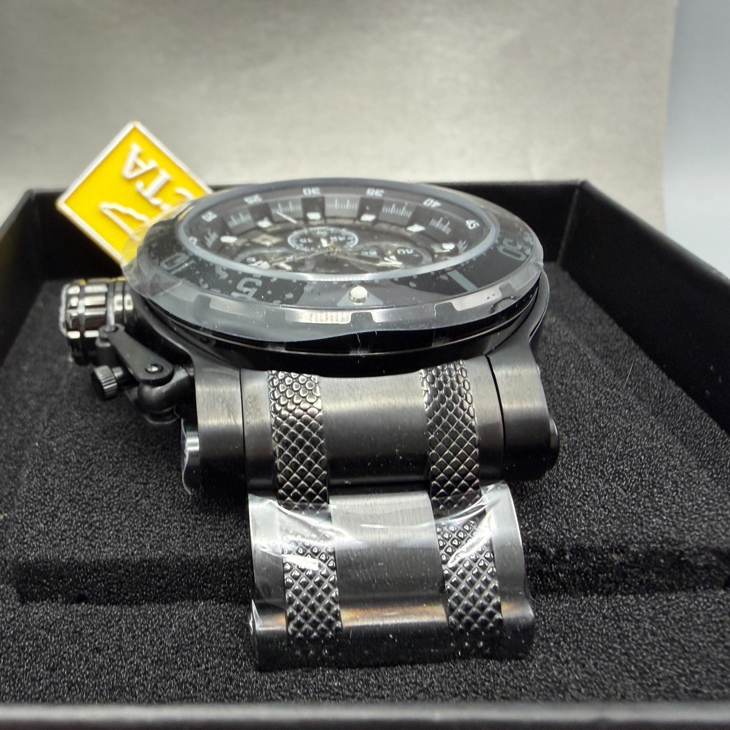 Invicta Coalition Force Chrono Watch Men 52mm Black Dial Black Tone Date 327274