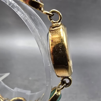 Sutton Watch Women 16mm MOP Dial Gold Tone Oval Gem Bracelets New Battery3